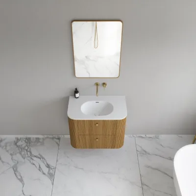 Noorwork 80 - Skåp i naturek inklusive mattvit Corian® diskbänk