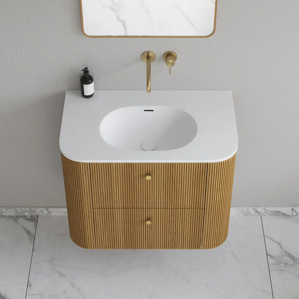 Noorwork 80 - Skåp i naturek inklusive mattvit Corian® diskbänk