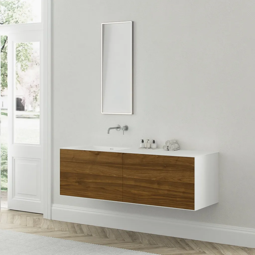 Copenhagen Chic 160L - MKII, Glacier White Corian® med amerikansk valnöt