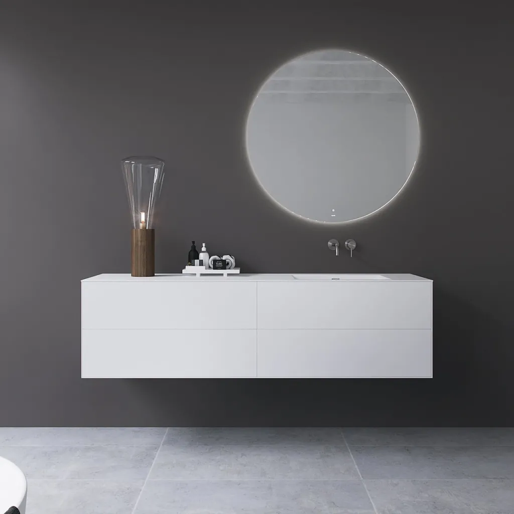 Copenhagen Chic 180R - MKII, Badrumsmöbler, Matt vit