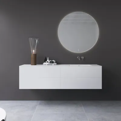 Copenhagen Chic 180R - MKII, Badrumsmöbler, Matt vit