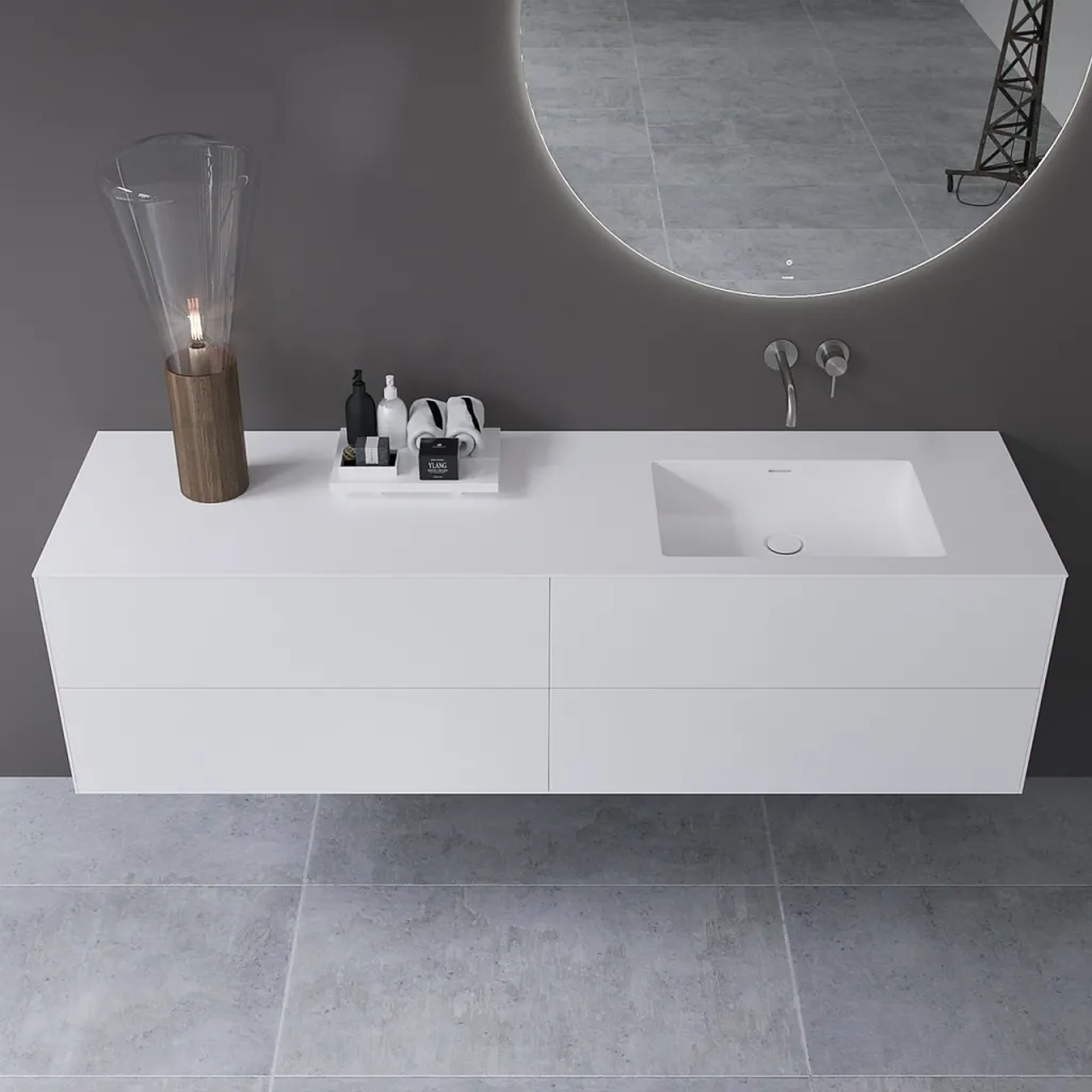 Copenhagen Chic 180R - MKII, Badrumsmöbler, Matt vit