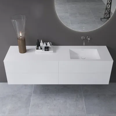 Copenhagen Chic 180R - MKII, Badrumsmöbler, Matt vit