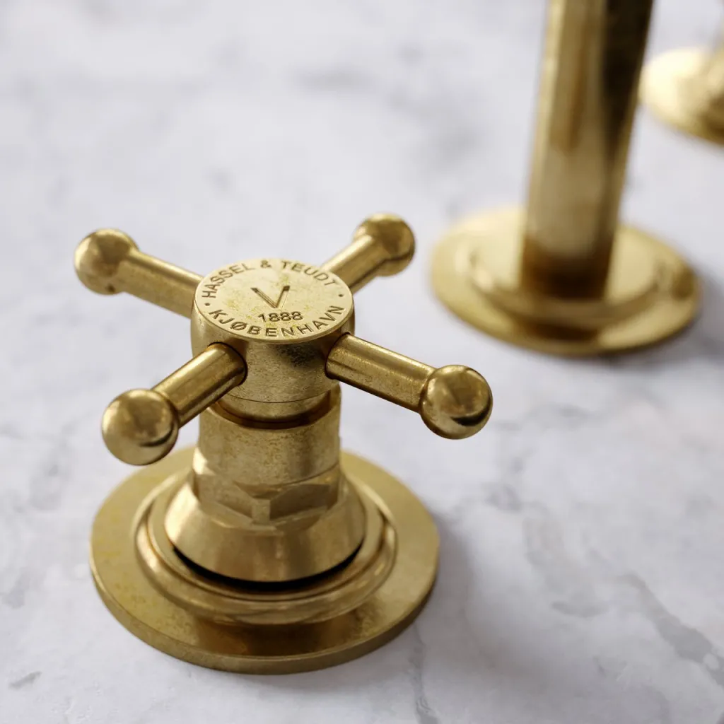 Hassel&Teudt HHV605 S05 - Köksblandare med svängbar pip, Polerad mässing Naturfärgad