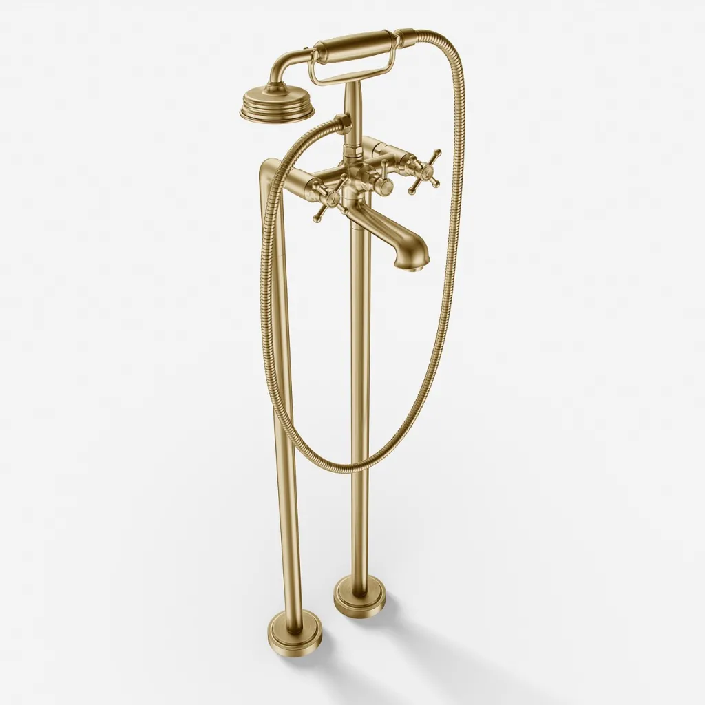 Hassel&Teudt HBK702 - Fristående badkarsblandare, PVD borstad mässing