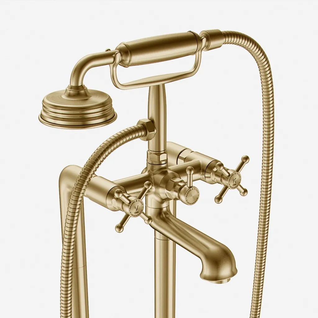 Hassel&Teudt HBK702 - Fristående badkarsblandare, PVD borstad mässing