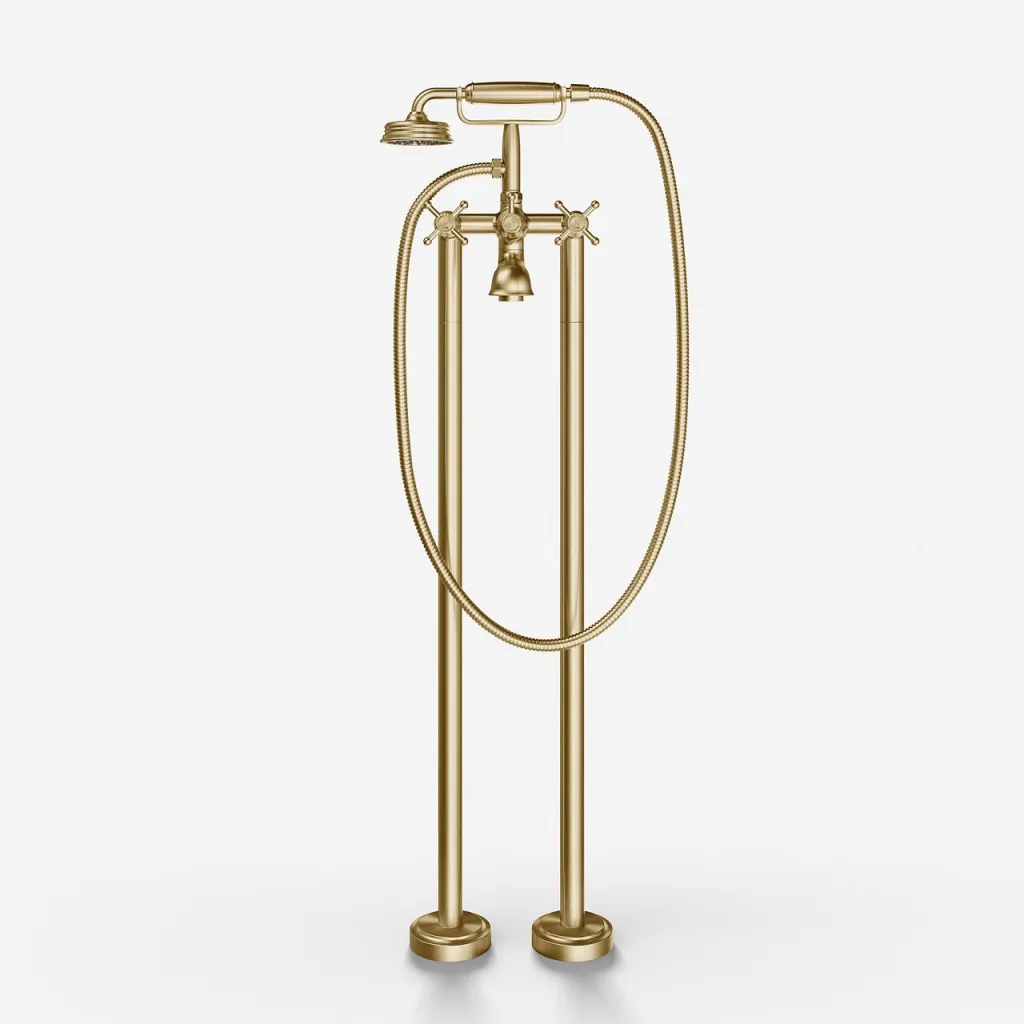 Hassel&Teudt HBK702 - Fristående badkarsblandare, PVD borstad mässing