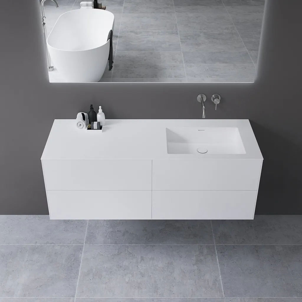 Copenhagen Chic 140R - MKII - Badrumsmöbler, Corian®, Mathvid