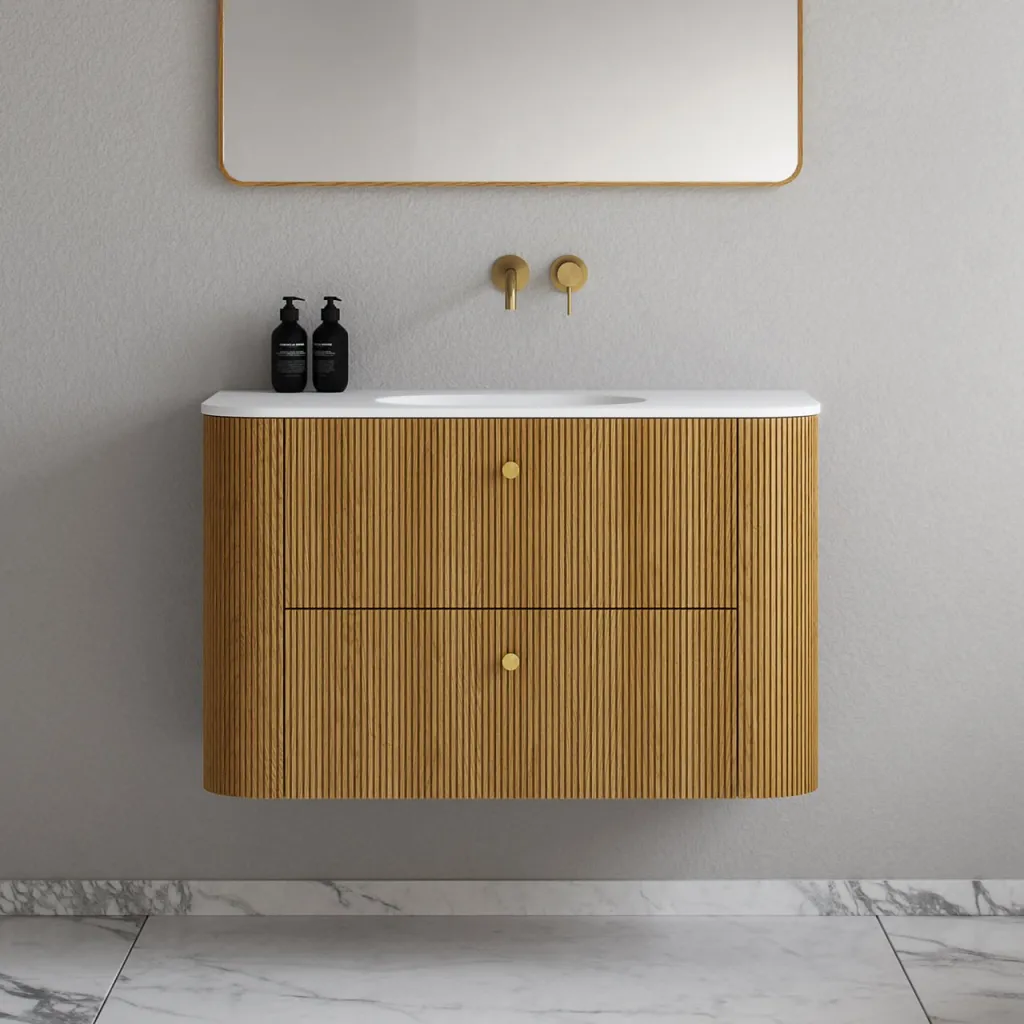 Noorwork 100 - Skåp i naturek inklusive mattvit Corian®