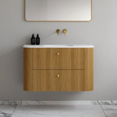 Noorwork 100 - Skåp i naturek inklusive mattvit Corian®