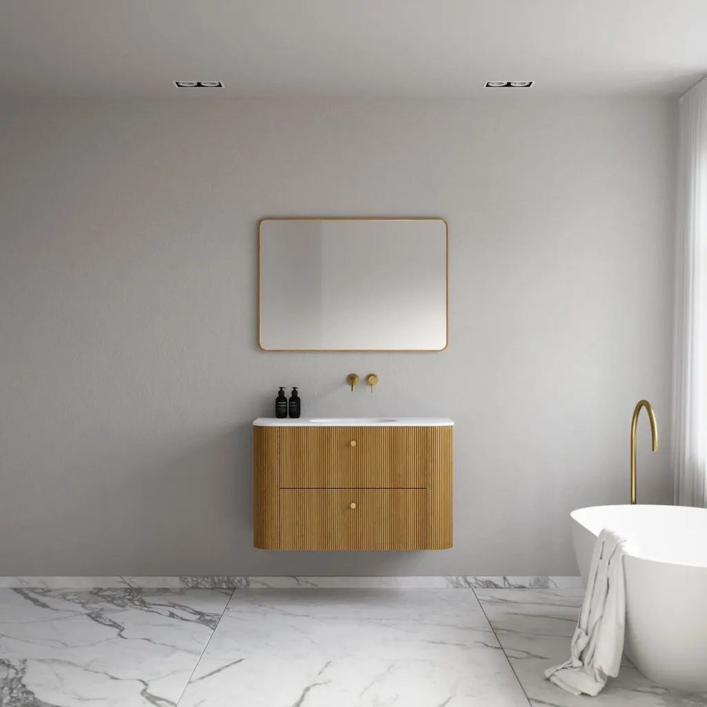 Noorwork 100 - Skåp i naturek inklusive mattvit Corian®