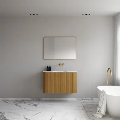 Noorwork 100 - Skåp i naturek inklusive mattvit Corian®