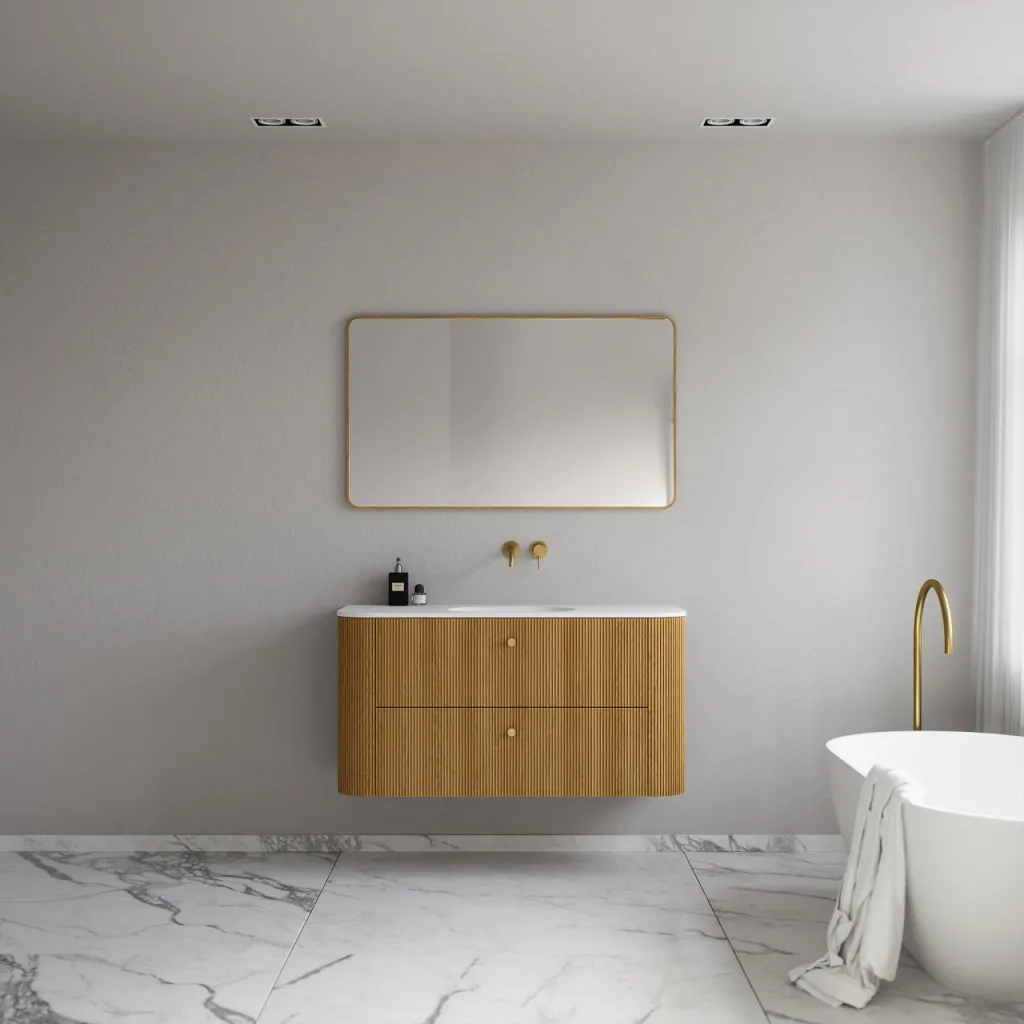 Noorwork 120 - Skåp i naturek inklusive mattvit Corian®