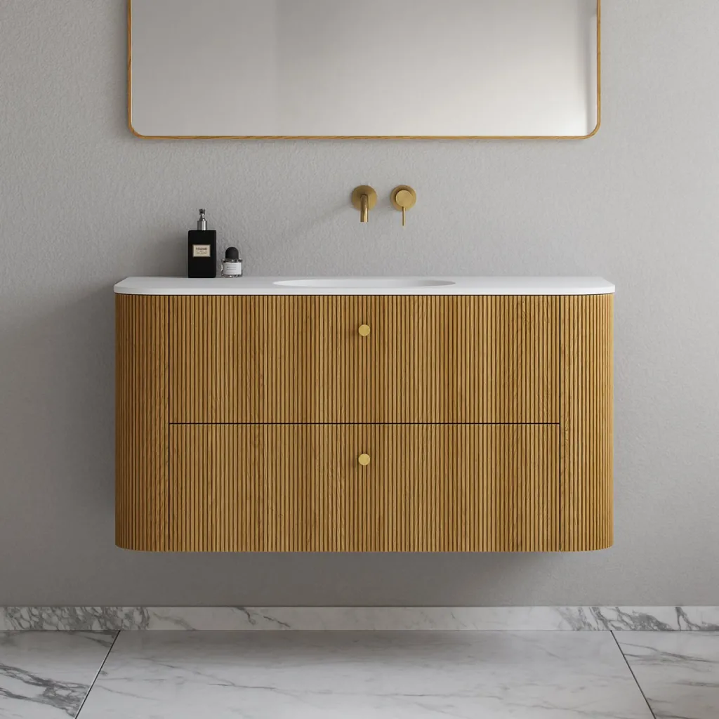 Noorwork 120 - Skåp i naturek inklusive mattvit Corian®