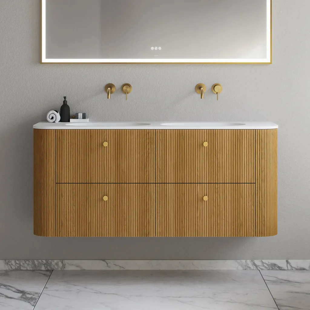 Noorwork 140D - Skåp i naturek inklusive mattvit Corian®