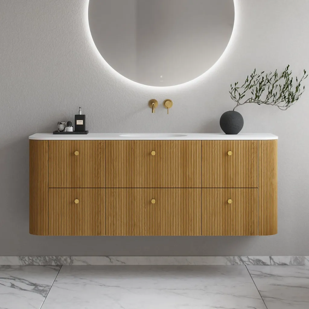 Noorwork 160 - Skåp i naturek inklusive mattvit Corian®