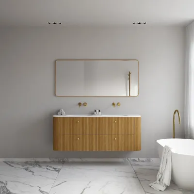 Noorwork 160D - Skåp i naturek inklusive mattvit Corian®