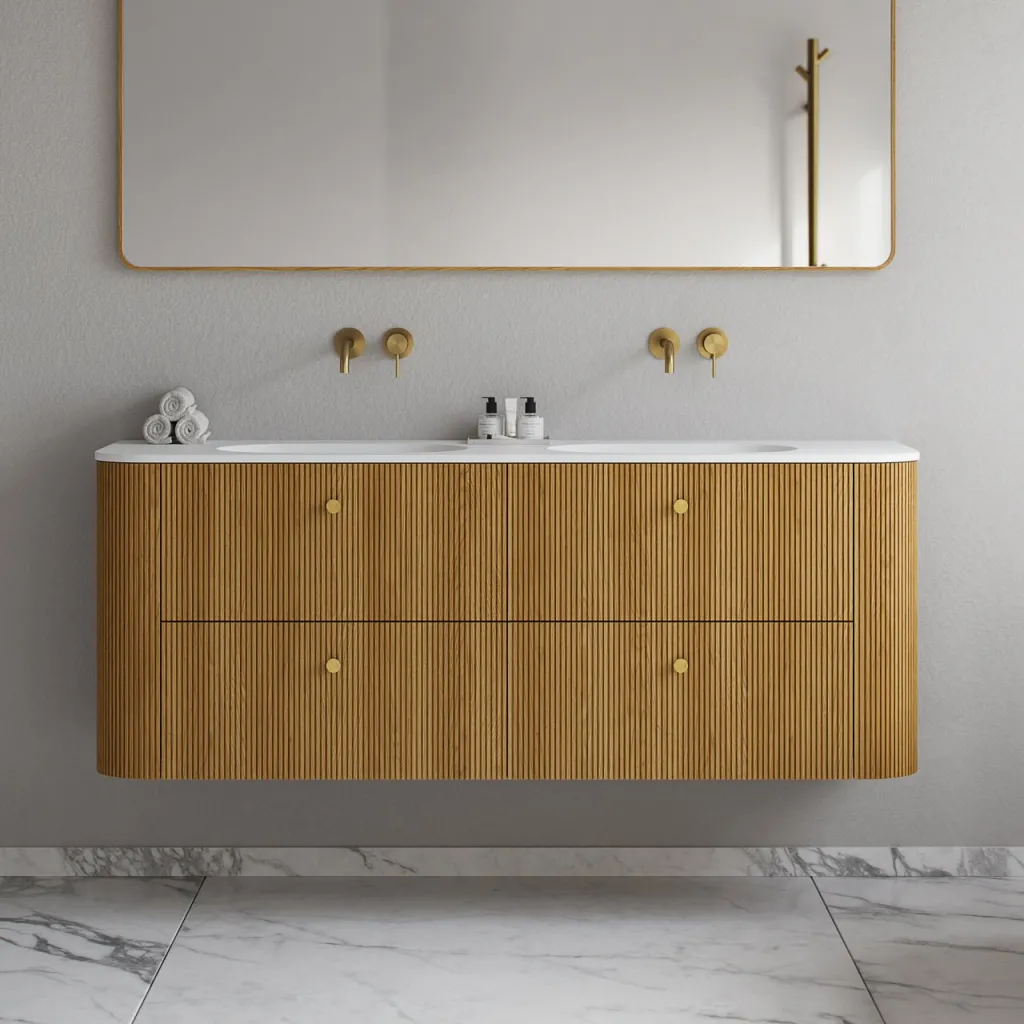 Noorwork 160D - Skåp i naturek inklusive mattvit Corian®