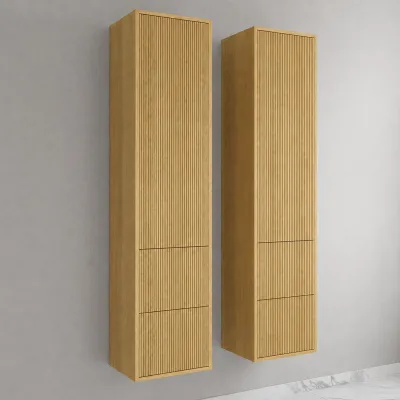Noorwork NHC4317 - Skåp, 40x35x170 cm med 2 lådor i ljus naturek