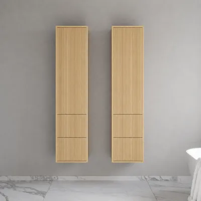 Noorwork NHC4317 - Skåp, 40x35x170 cm med 2 lådor i ljus naturek
