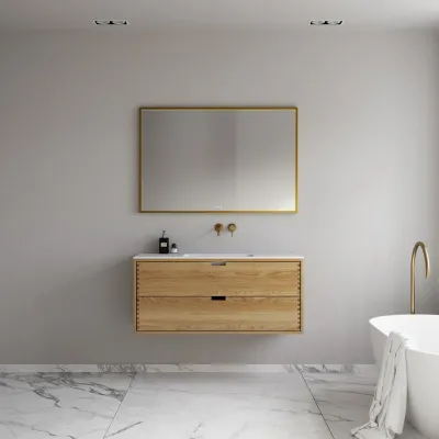 CPH Tapwork Soho 120 - MKIII, Fingergängade skåp i naturek inkl. mattvit SolidTec® diskho