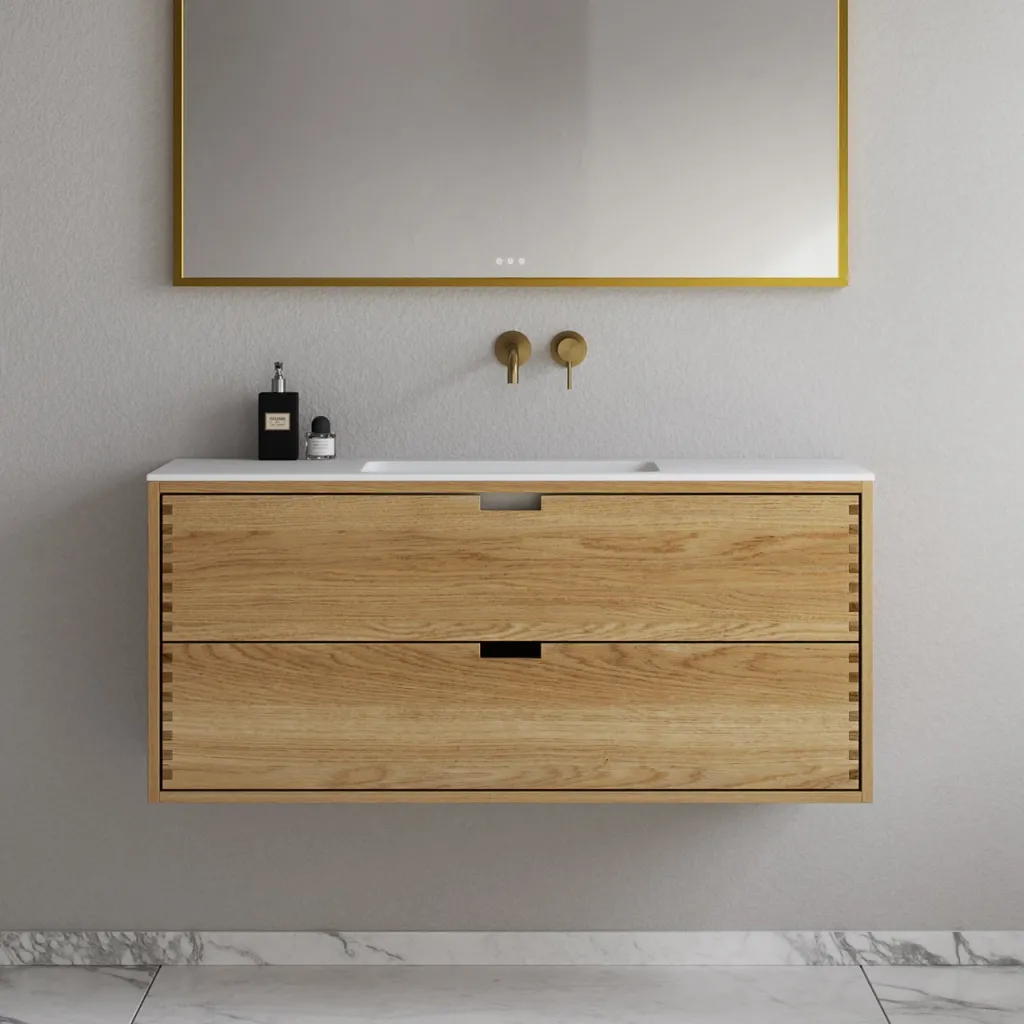 CPH Tapwork Soho 120 - MKIII, Fingergängade skåp i naturek inkl. mattvit SolidTec® diskho