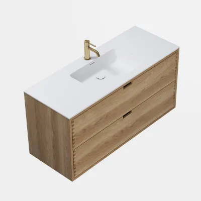 CPH Tapwork Soho 120 - MKIII, Fingergängade skåp i naturek inkl. mattvit SolidTec® diskho
