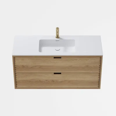 CPH Tapwork Soho 120 - MKIII, Fingergängade skåp i naturek inkl. mattvit SolidTec® diskho