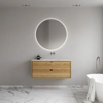 CPH Tapwork Soft 120 - MKIII, Fingergängade skåp i naturek inkl. mattvit SolidTec® diskho