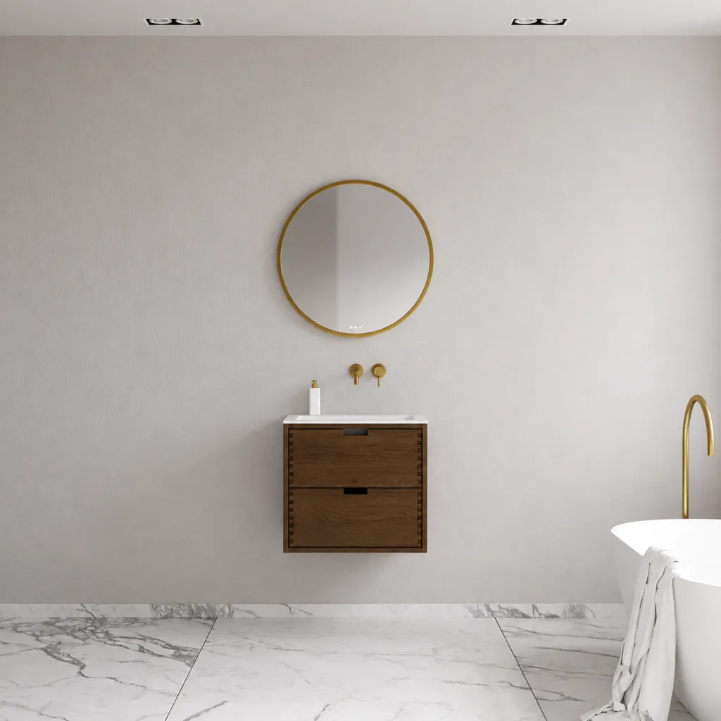CPH Tapwork Soho 60 - MKIII, Fingergängade skåp i rökt ek inkl. mattvit SolidTec® diskho