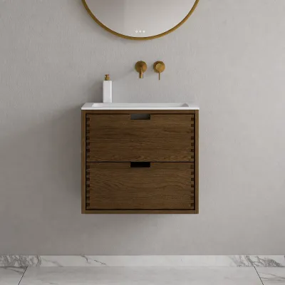 CPH Tapwork Soho 60 - MKIII, Fingergängade skåp i rökt ek inkl. mattvit SolidTec® diskho