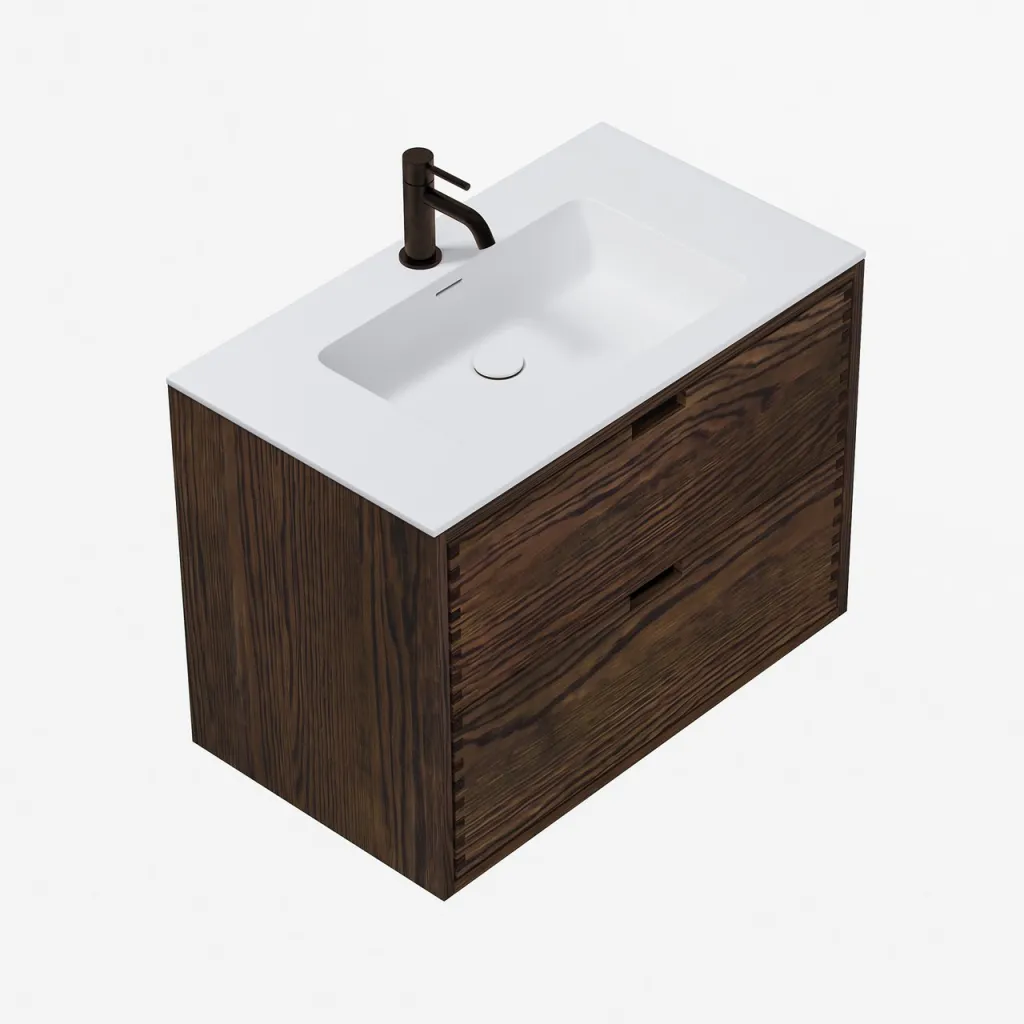 CPH Tapwork Soho 80 - MKIII, Fingergängade skåp i rökt ek inkl. mattvit SolidTec® diskho