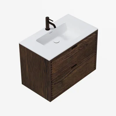 CPH Tapwork Soho 80 - MKIII, Fingergängade skåp i rökt ek inkl. mattvit SolidTec® diskho