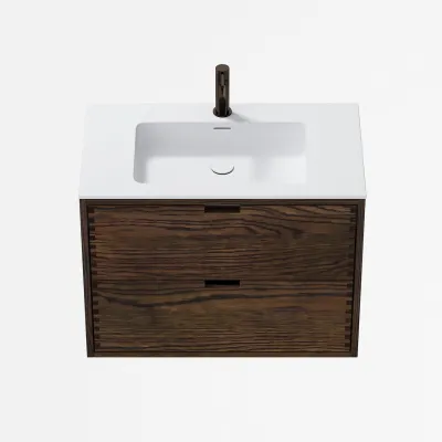 CPH Tapwork Soho 80 - MKIII, Fingergängade skåp i rökt ek inkl. mattvit SolidTec® diskho