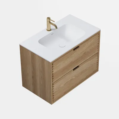 CPH Tapwork Soft 80 - MKIII, Fingergängade skåp i naturek inkl. Mathvid SolidTec® diskho