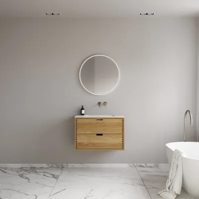 CPH Tapwork Soft 80 - MKIII, Fingergängade skåp i naturek inkl. Mathvid SolidTec® diskho