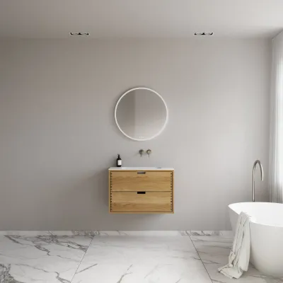 CPH Tapwork Soft 80 - MKIII, Fingergängade skåp i naturek inkl. Mathvid SolidTec® diskho