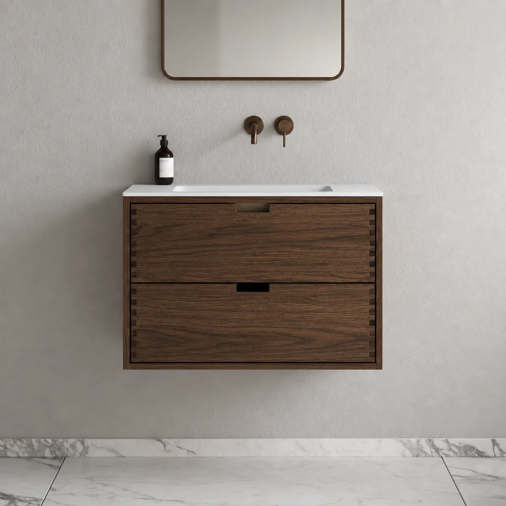 CPH Tapwork Soft 80 - MKIII, Fingergängade skåp i rökt ek inkl. mattvit SolidTec® diskho