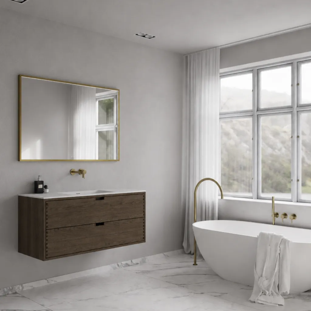 CPH Tapwork Soho 120 - MKIII, Fingergängade skåp i rökt ek inkl. mattvit SolidTec® diskho