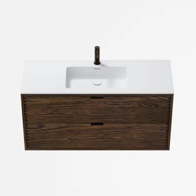 CPH Tapwork Soho 120 - MKIII, Fingergängade skåp i rökt ek inkl. mattvit SolidTec® diskho