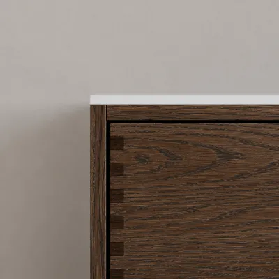 CPH Tapwork Soho 120 - MKIII, Fingergängade skåp i rökt ek inkl. mattvit SolidTec® diskho