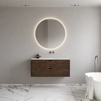 CPH Tapwork Soft 120 - MKIII, Fingergängade skåp i rökt ek inkl. mattvit SolidTec® diskho