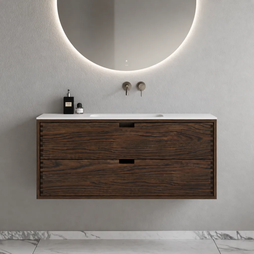 CPH Tapwork Soft 120 - MKIII, Fingergängade skåp i rökt ek inkl. mattvit SolidTec® diskho