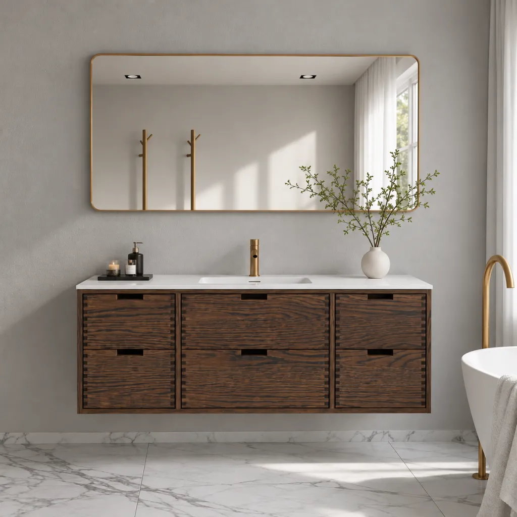 CPH Tapwork Soft 140 - MKIII, Fingergängade skåp i rökt ek inkl. mattvit SolidTec® diskho