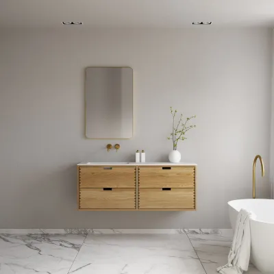 CPH Tapwork Soho 140L - MKIII, Fingergängade skåp i naturek inkl. Mathvid SolidTec® diskho