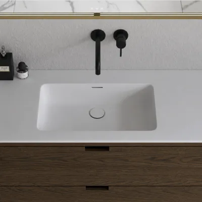 CPH Tapwork Soho 160R - MKIII, Fingergängade skåp i rökt ek inkl. mattvit SolidTec® diskho