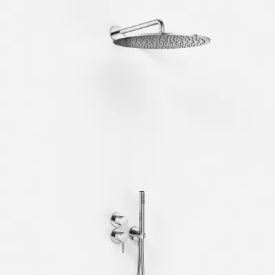 Semplice SBR901 S13 - Duschset Ø40 cm, Väggmonterad, Krom 