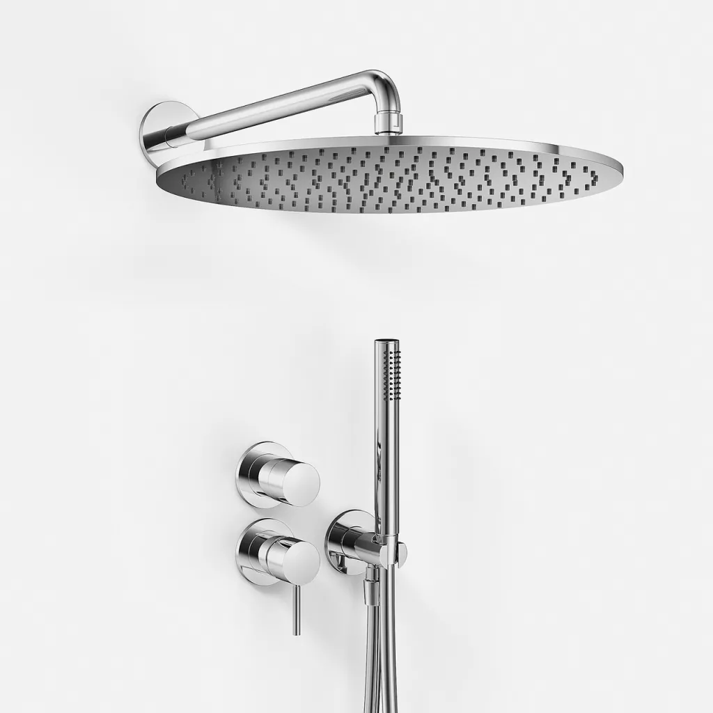 Semplice SBR901 S13 - Duschset Ø40 cm, Väggmonterad, Krom 