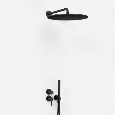 Semplice SBR901 S13 - Duschset Ø40 cm, Väggmonterad, Mattsvart
