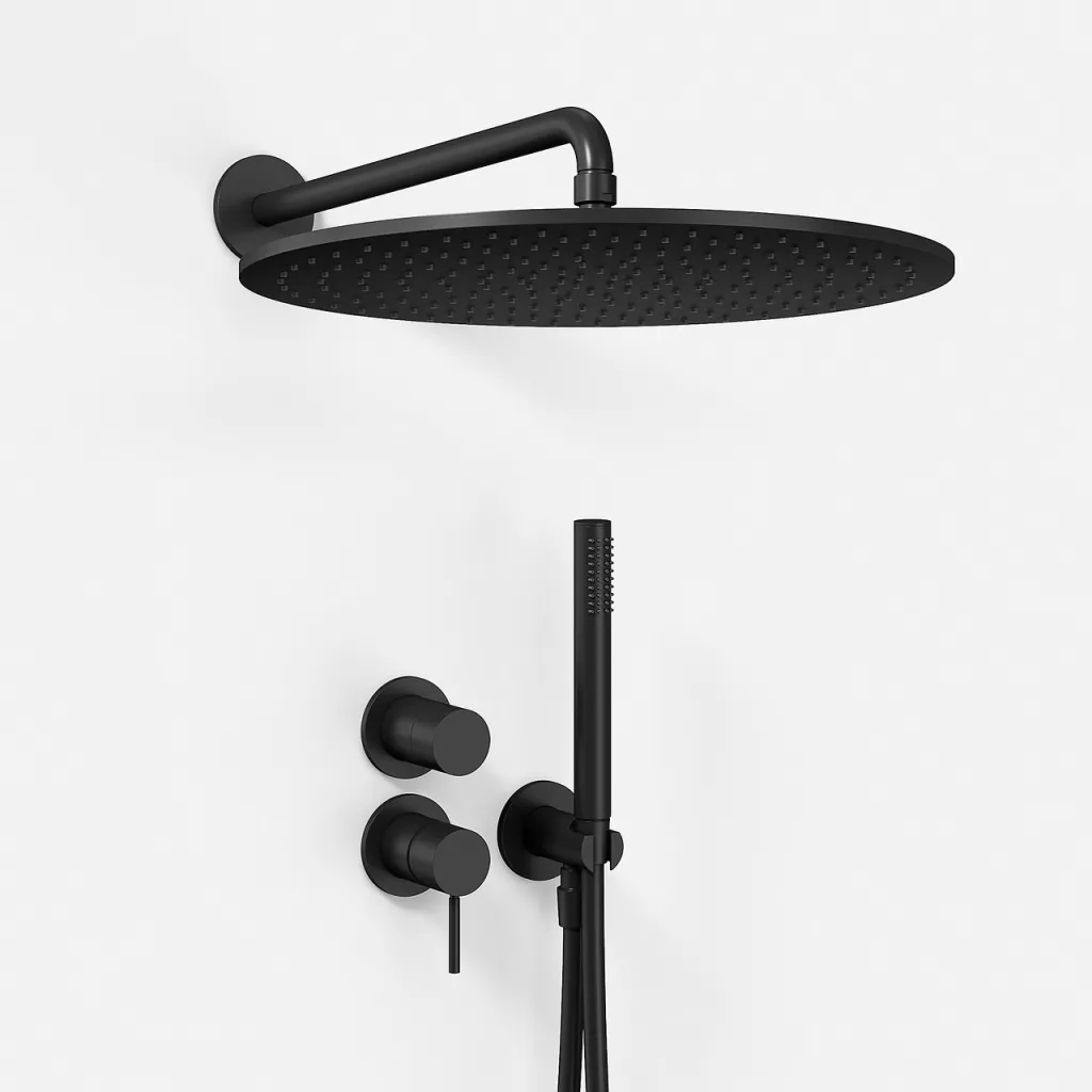 Semplice SBR901 S13 - Duschset Ø40 cm, Väggmonterad, Mattsvart